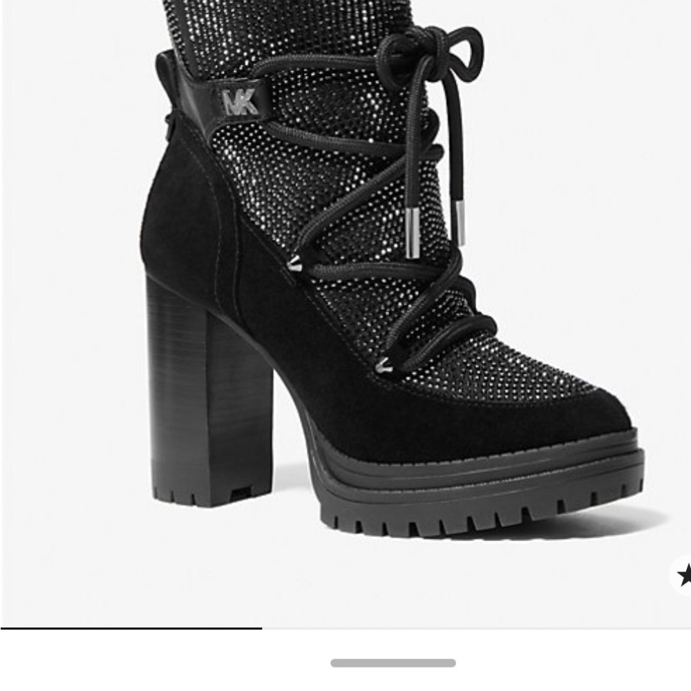 Michael Kors Black Knit Heeled Boots